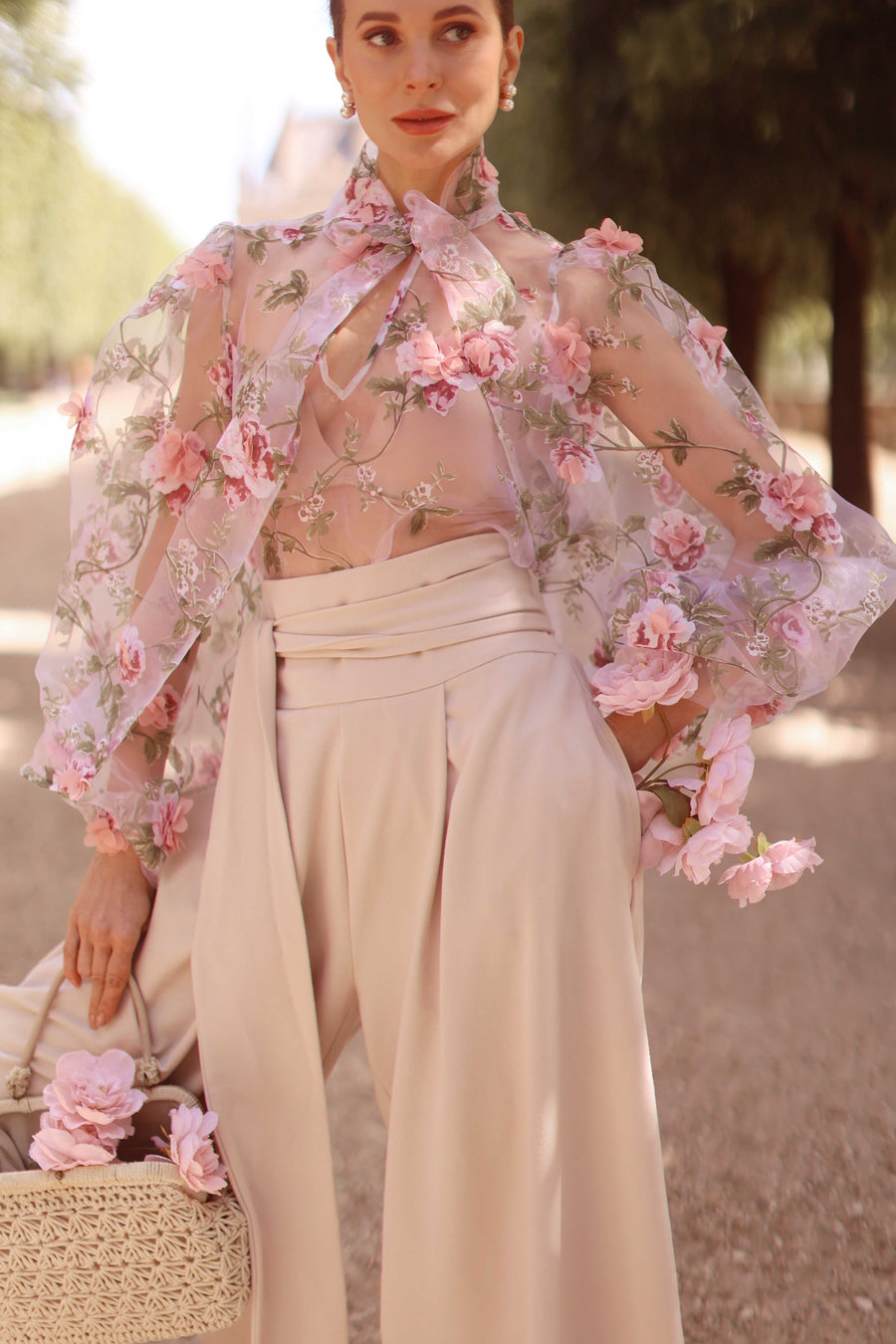 Pink Bouquet Rococo Blouse