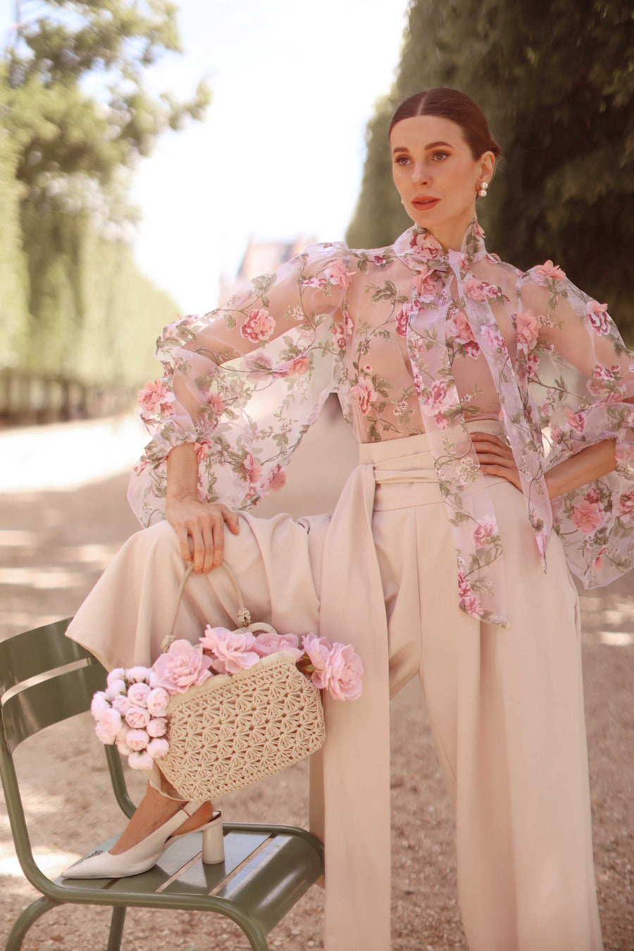 Pink Bouquet Rococo Blouse
