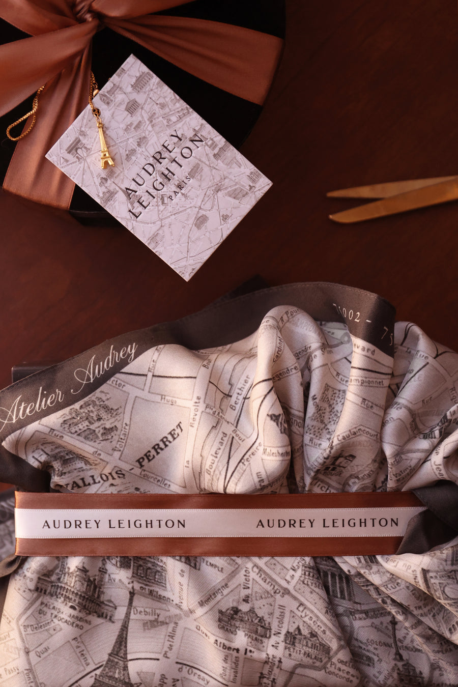 Paris Silk Scarf & Brooch Set