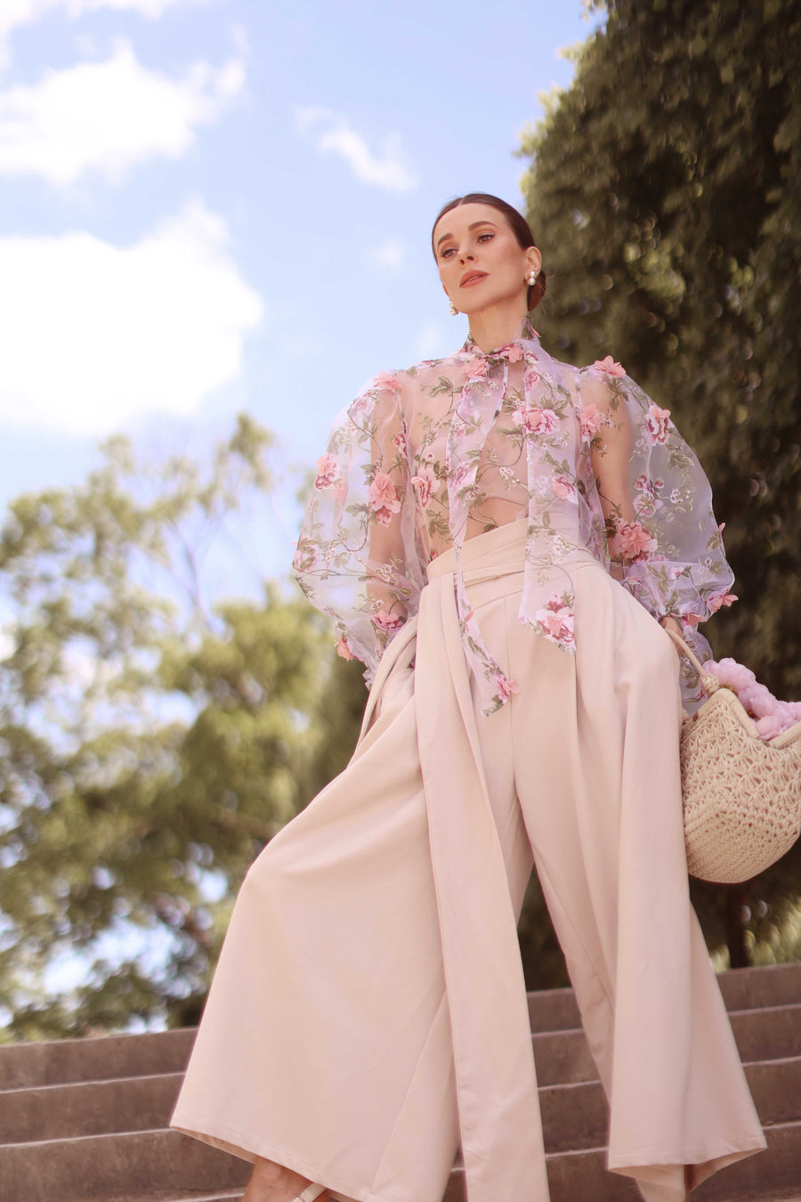 Pink Bouquet Rococo Blouse