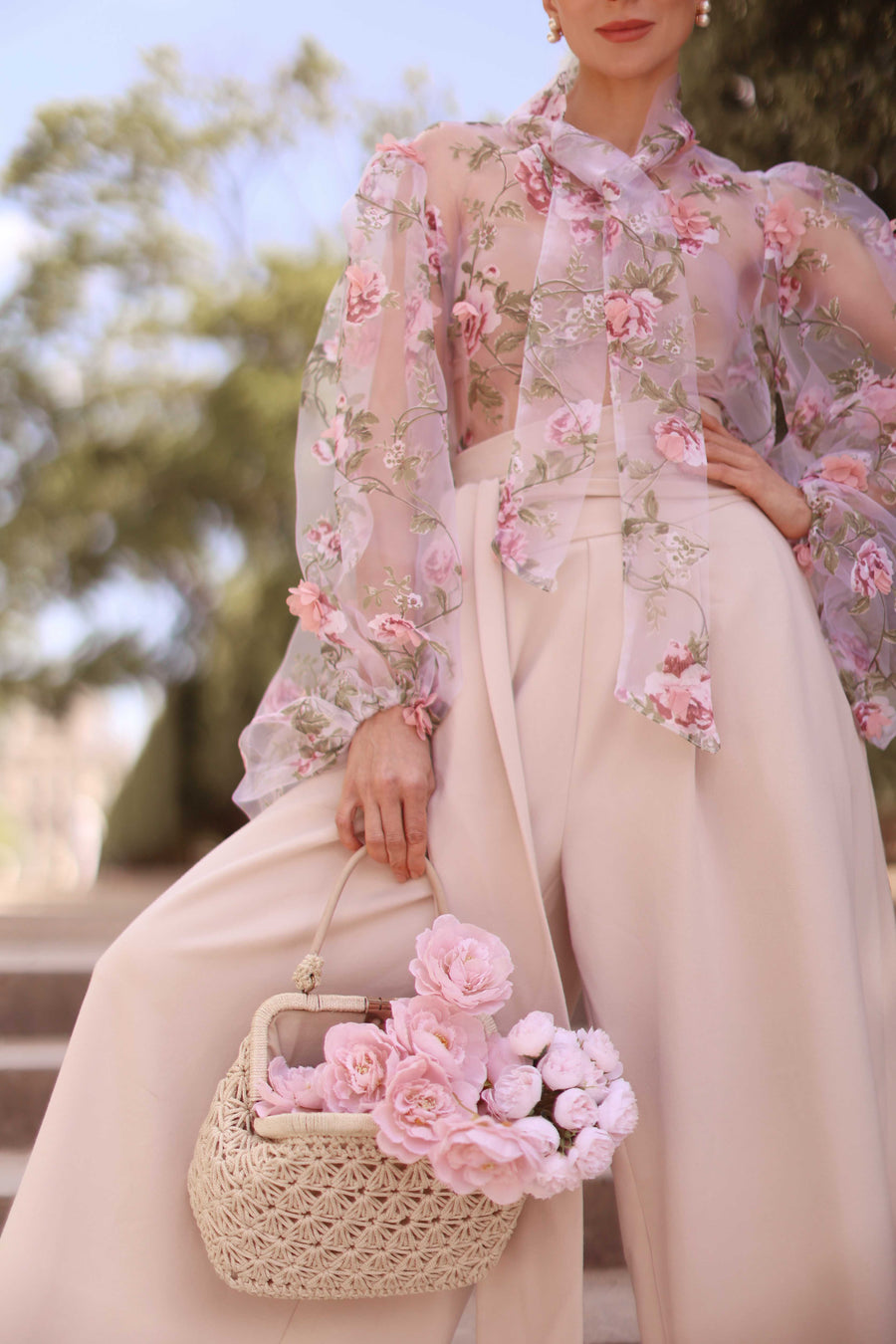 Pink Bouquet Rococo Blouse