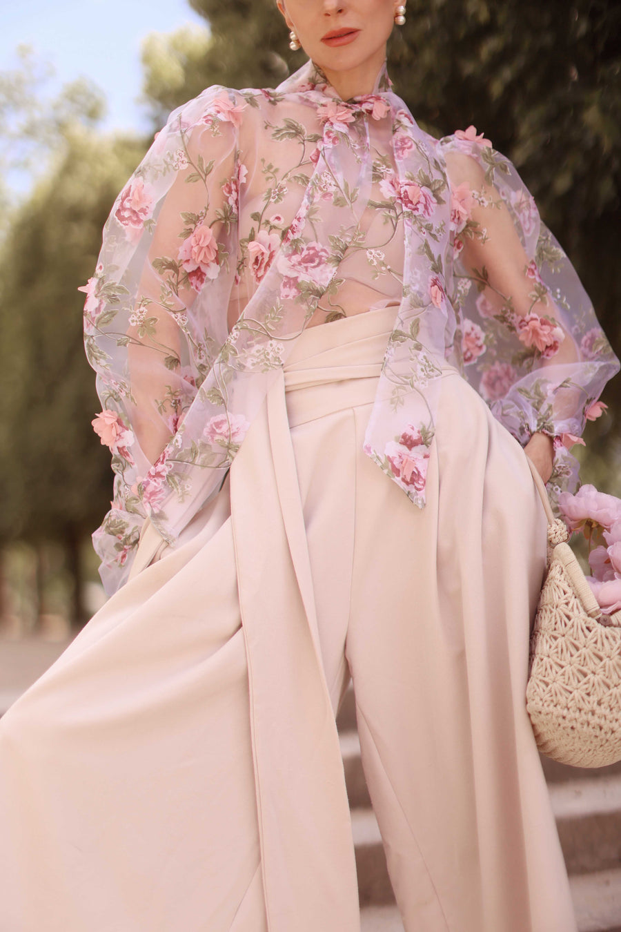 Pink Bouquet Rococo Blouse