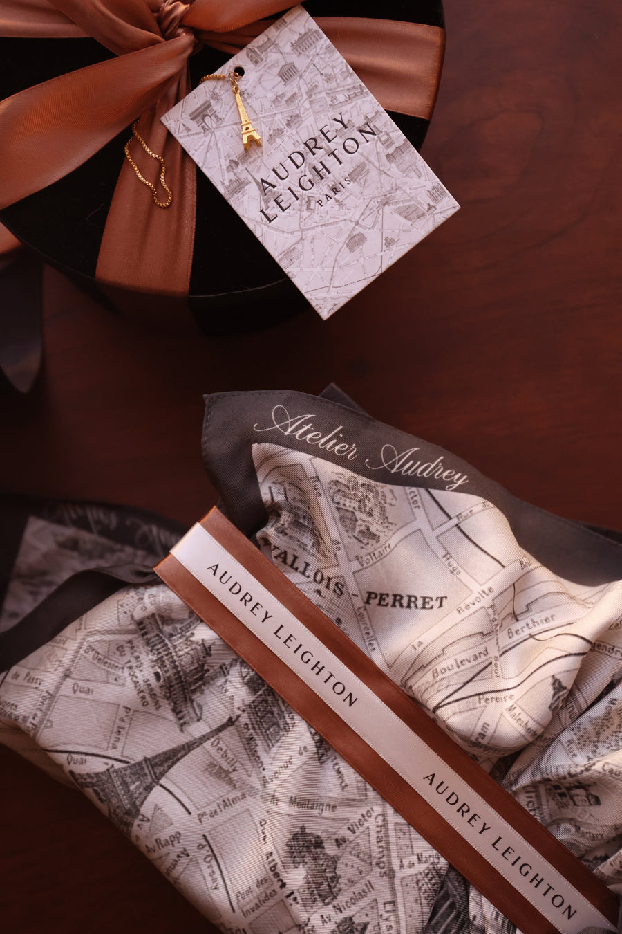 Paris Silk Scarf & Brooch Set