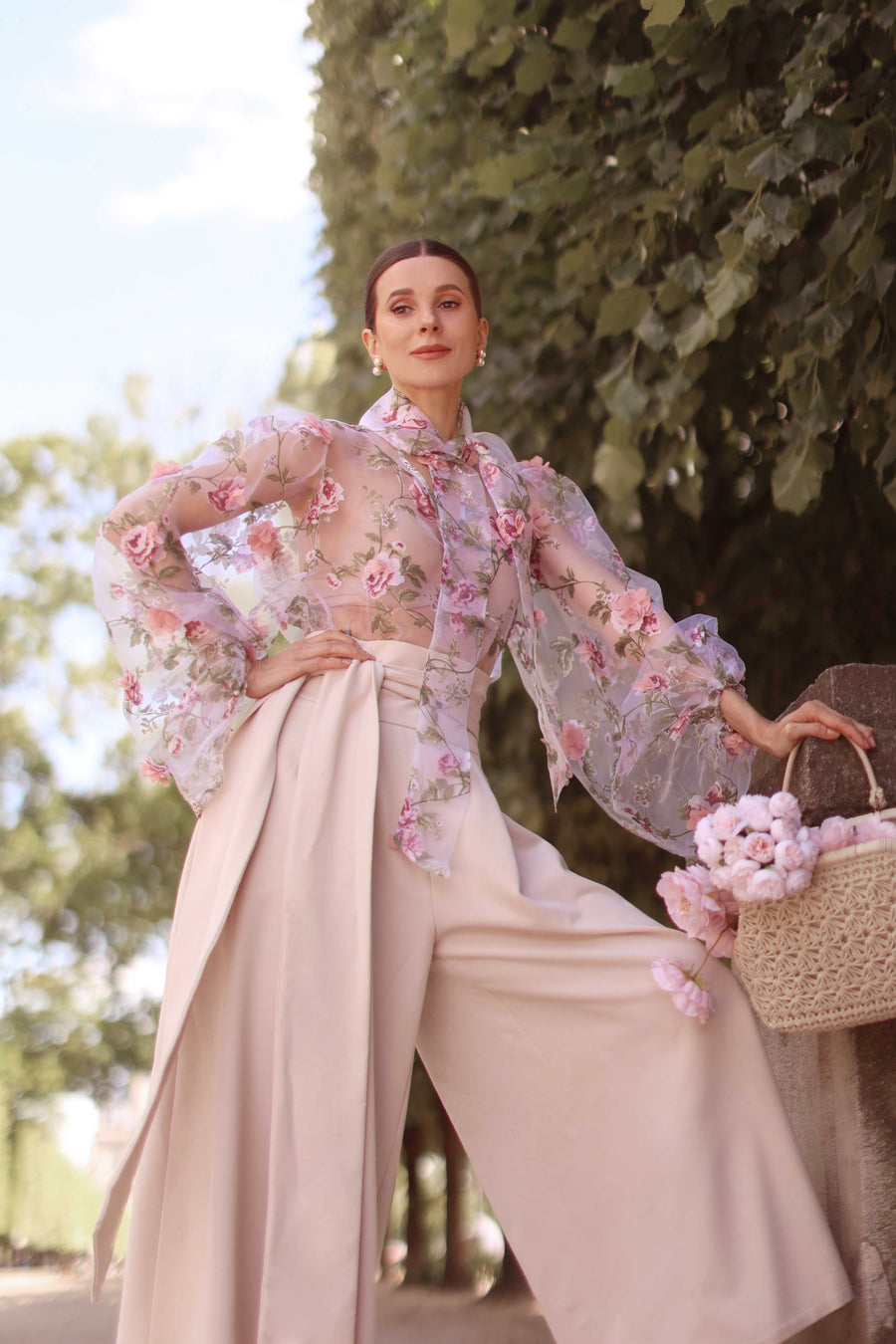 Pink Bouquet Rococo Blouse