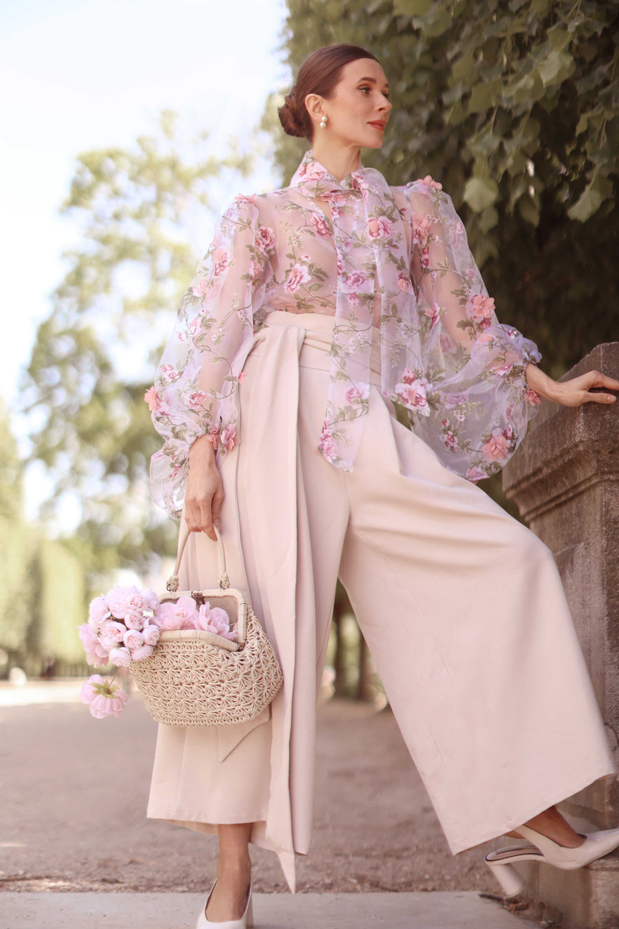 Pink Bouquet Rococo Blouse