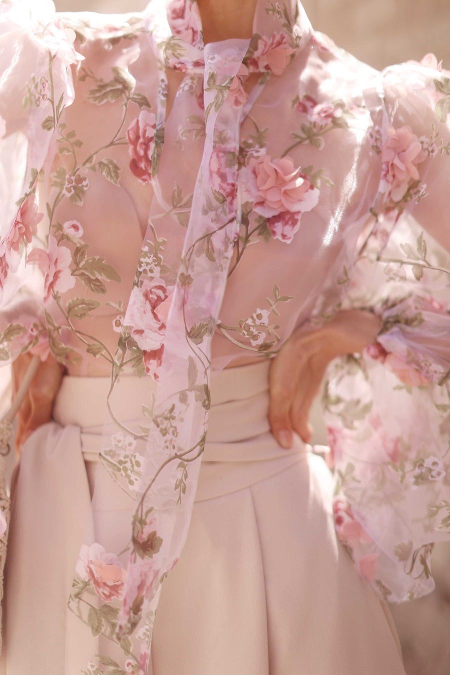 Pink Bouquet Rococo Blouse