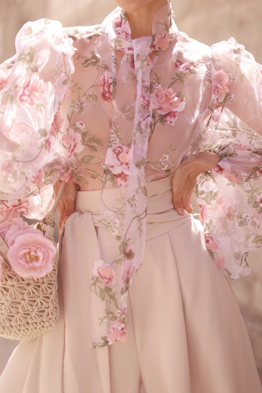 Pink Bouquet Rococo Blouse