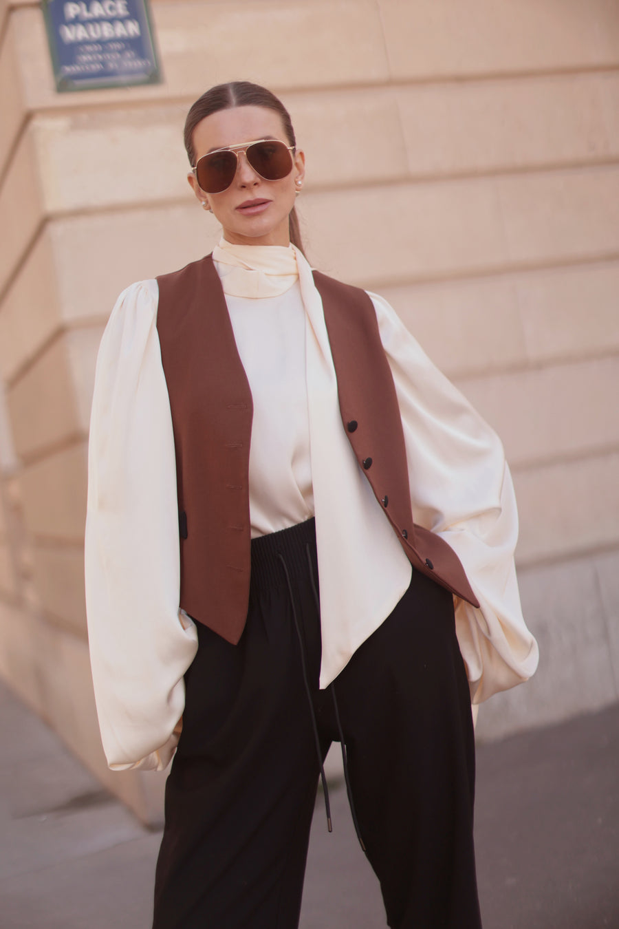 Black & Brown Soft Chic Waistcoat