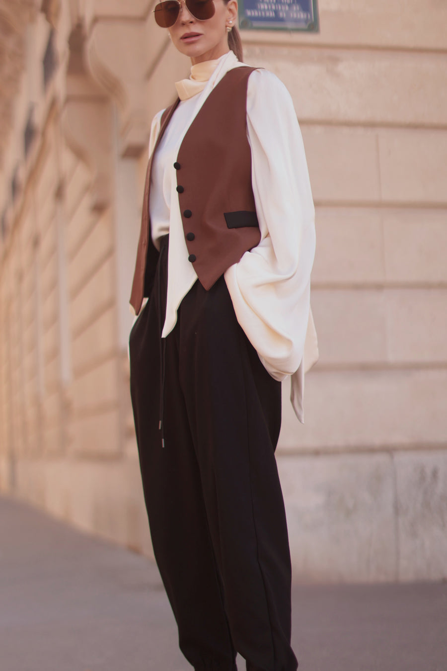 Black & Brown Soft Chic Waistcoat
