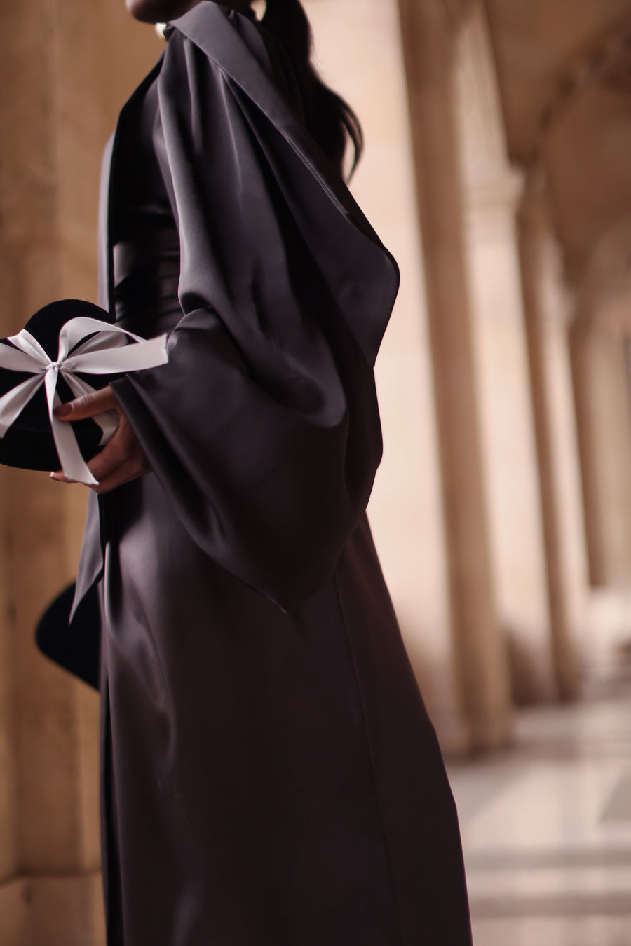 Grey Satin Wrap Trousers