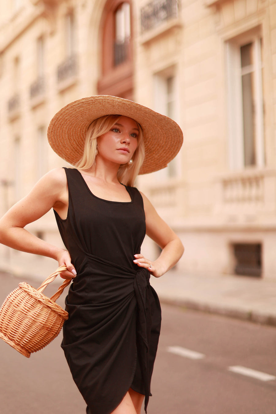 Black Summer Wrap Dress