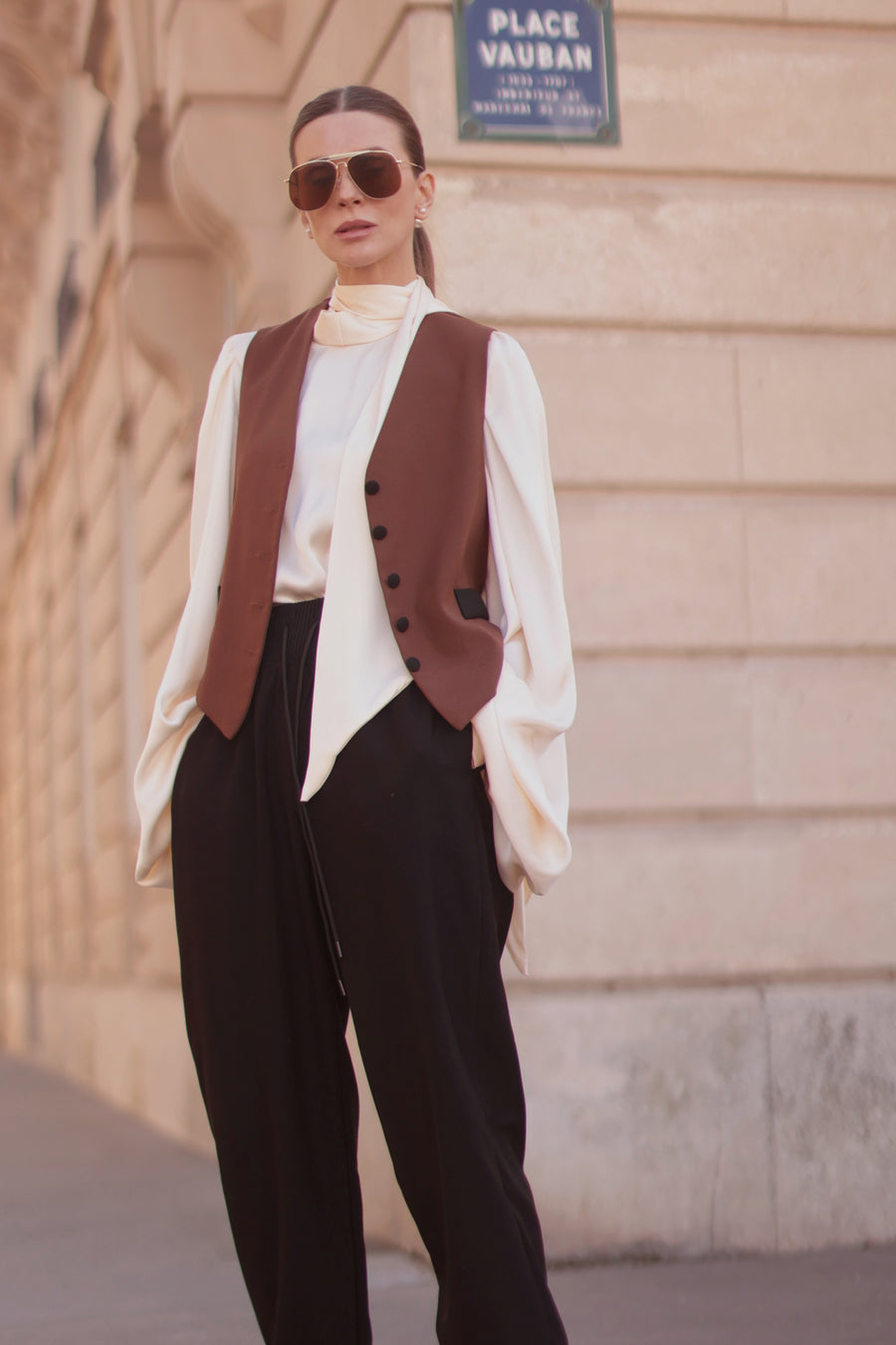 Black & Brown Soft Chic Waistcoat