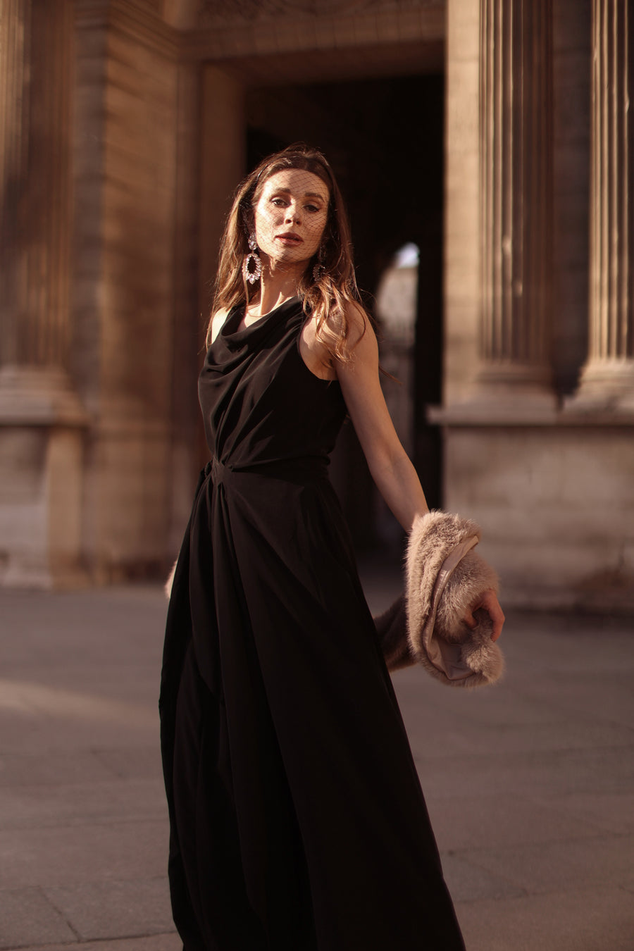 Black Draped Dress