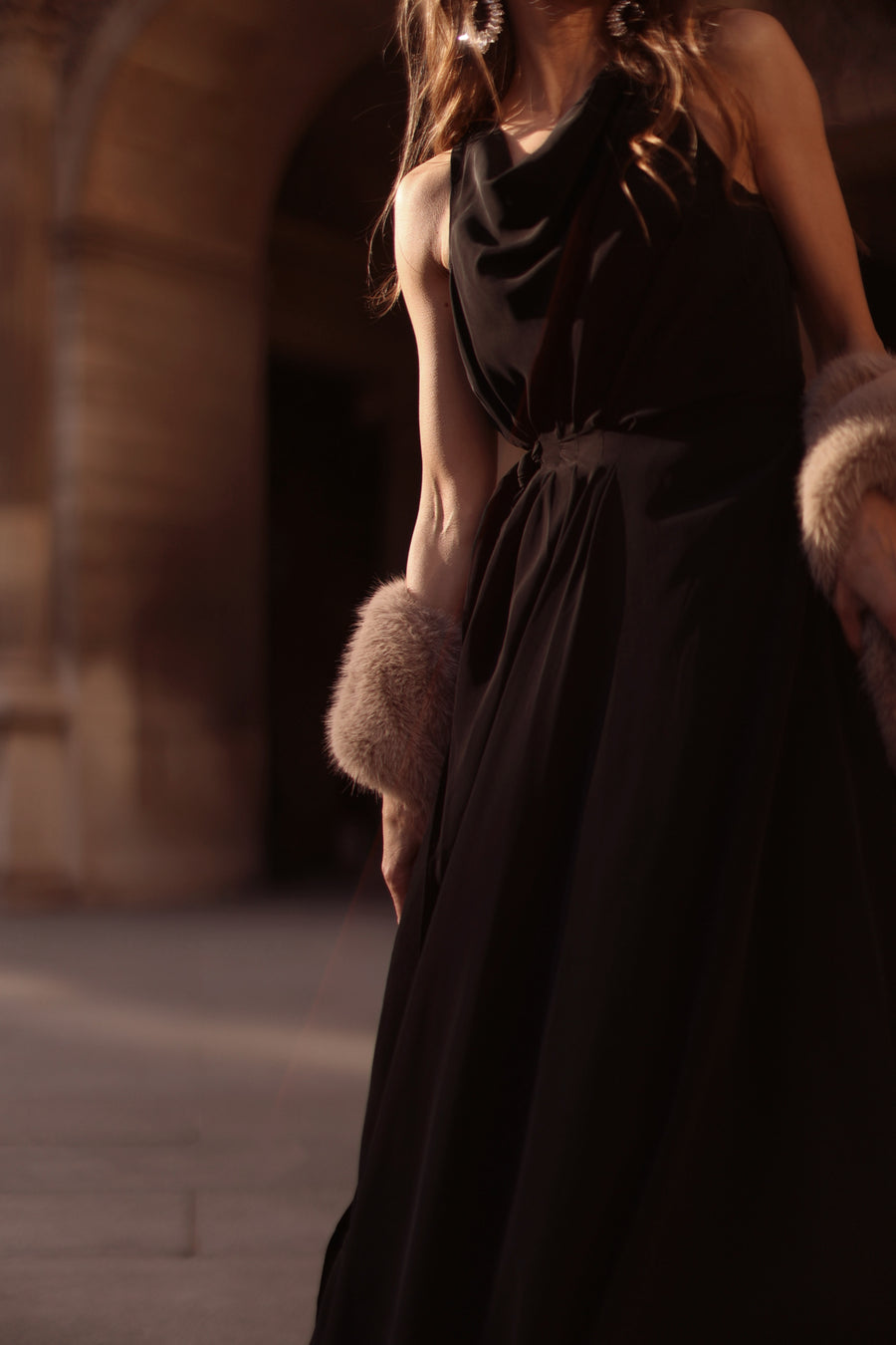 Black Draped Dress