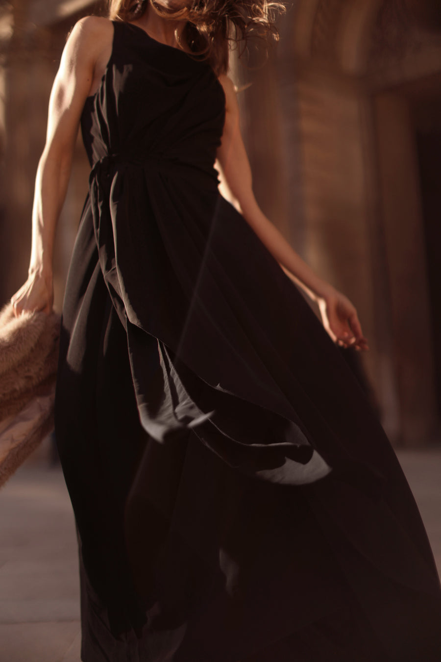 Black Draped Dress