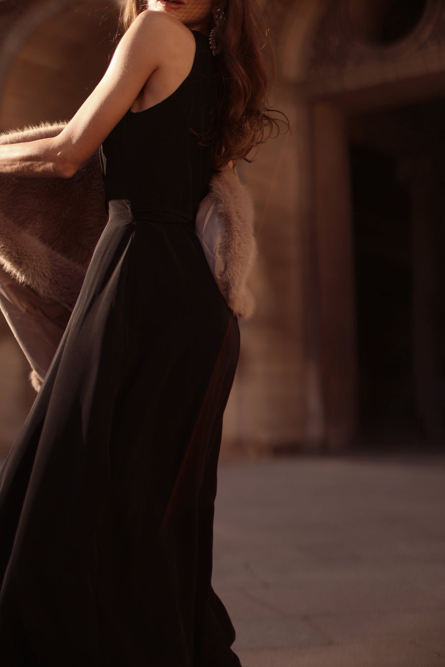 Black Draped Dress