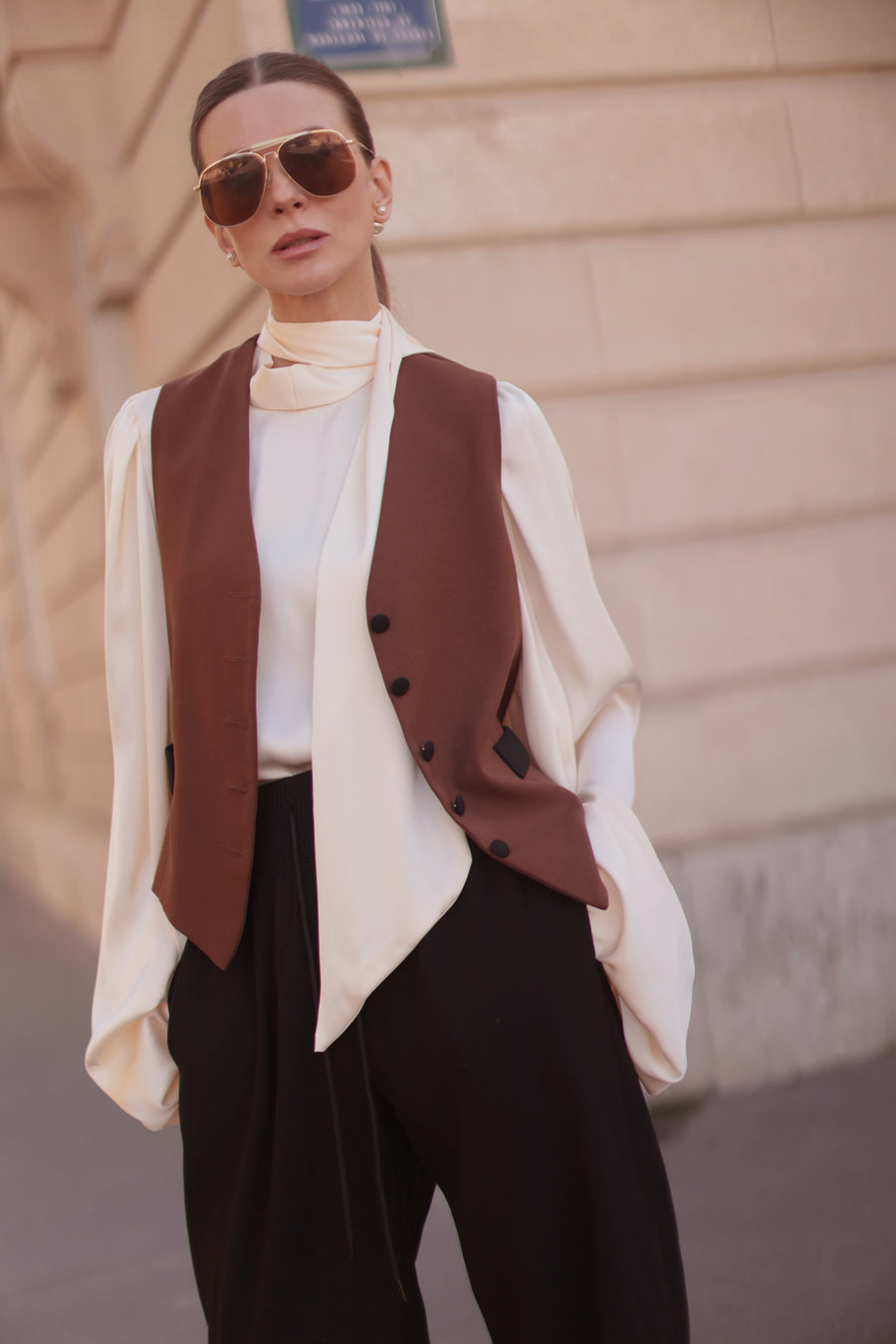 Black & Brown Soft Chic Waistcoat
