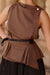 Brown Stripe Orsay Blouse