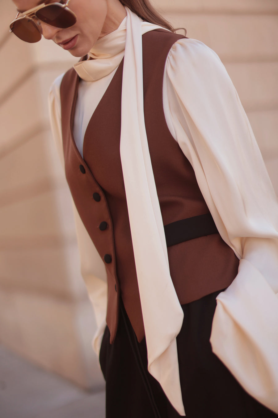 Black & Brown Soft Chic Waistcoat