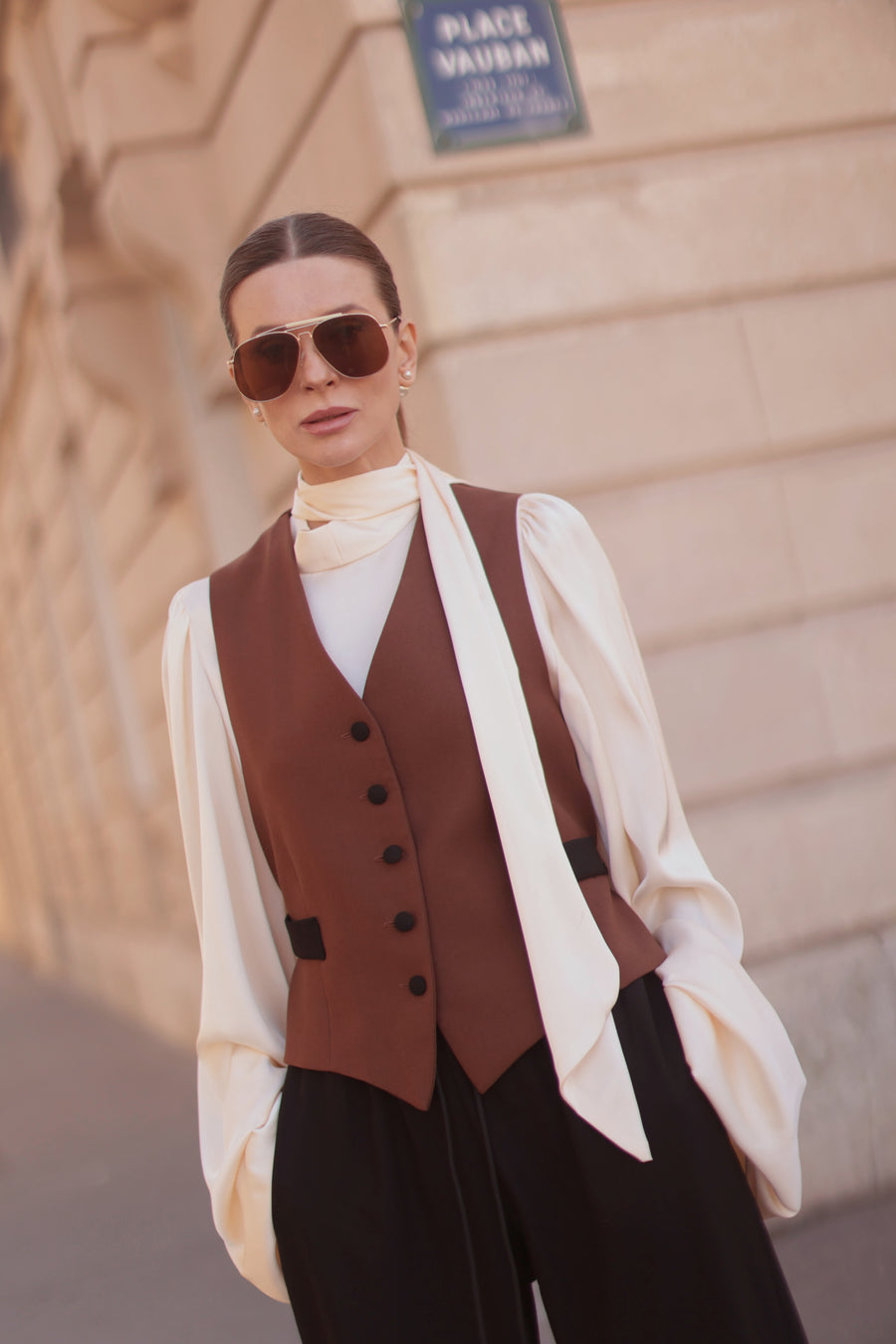 Black & Brown Soft Chic Waistcoat