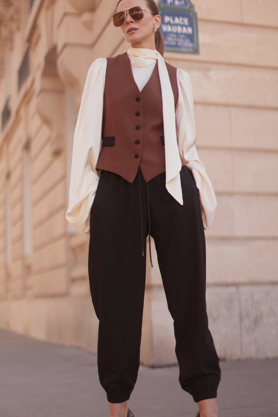 Black & Brown Soft Chic Waistcoat