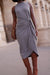 Grey Midi Wrap Dress