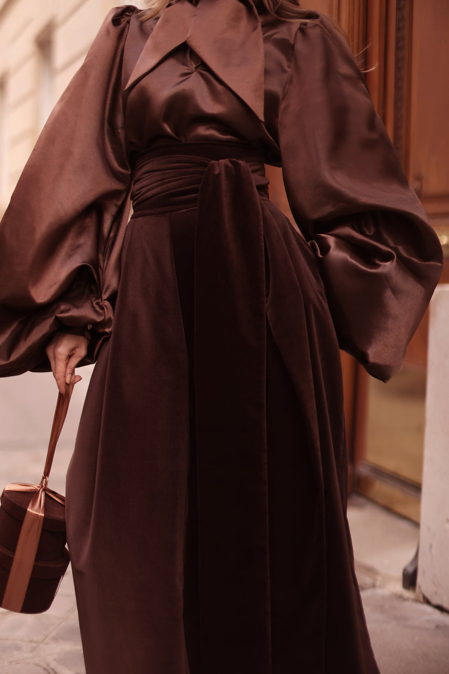 Brown Satin Baroque Blouse