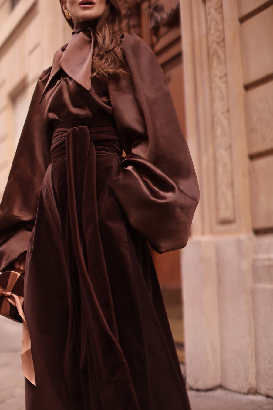 Brown Velvet Wrap Trousers