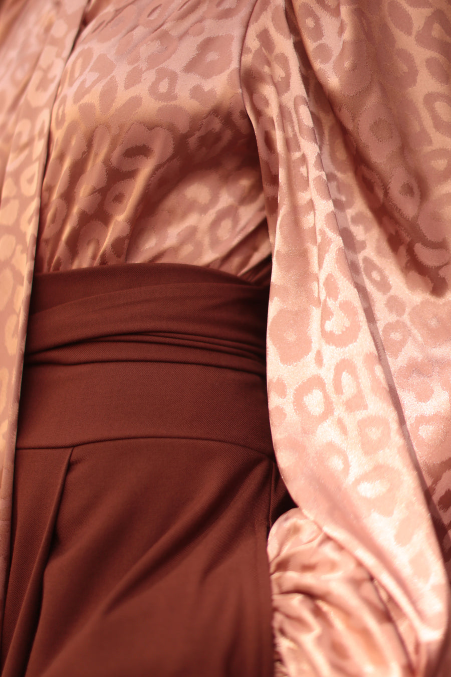 Rose Leopard Baroque Blouse