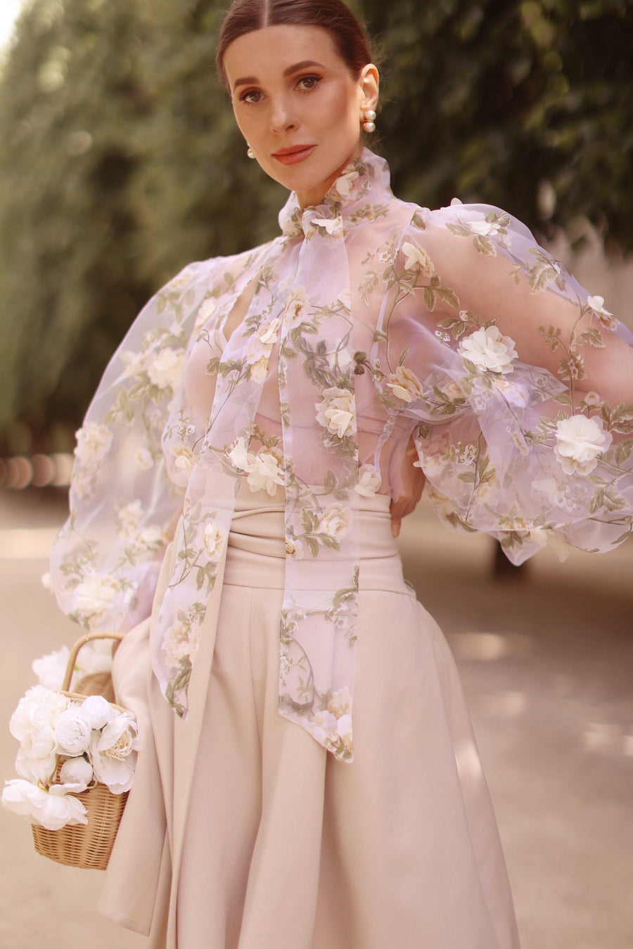 Cream Bouquet Rococo Blouse