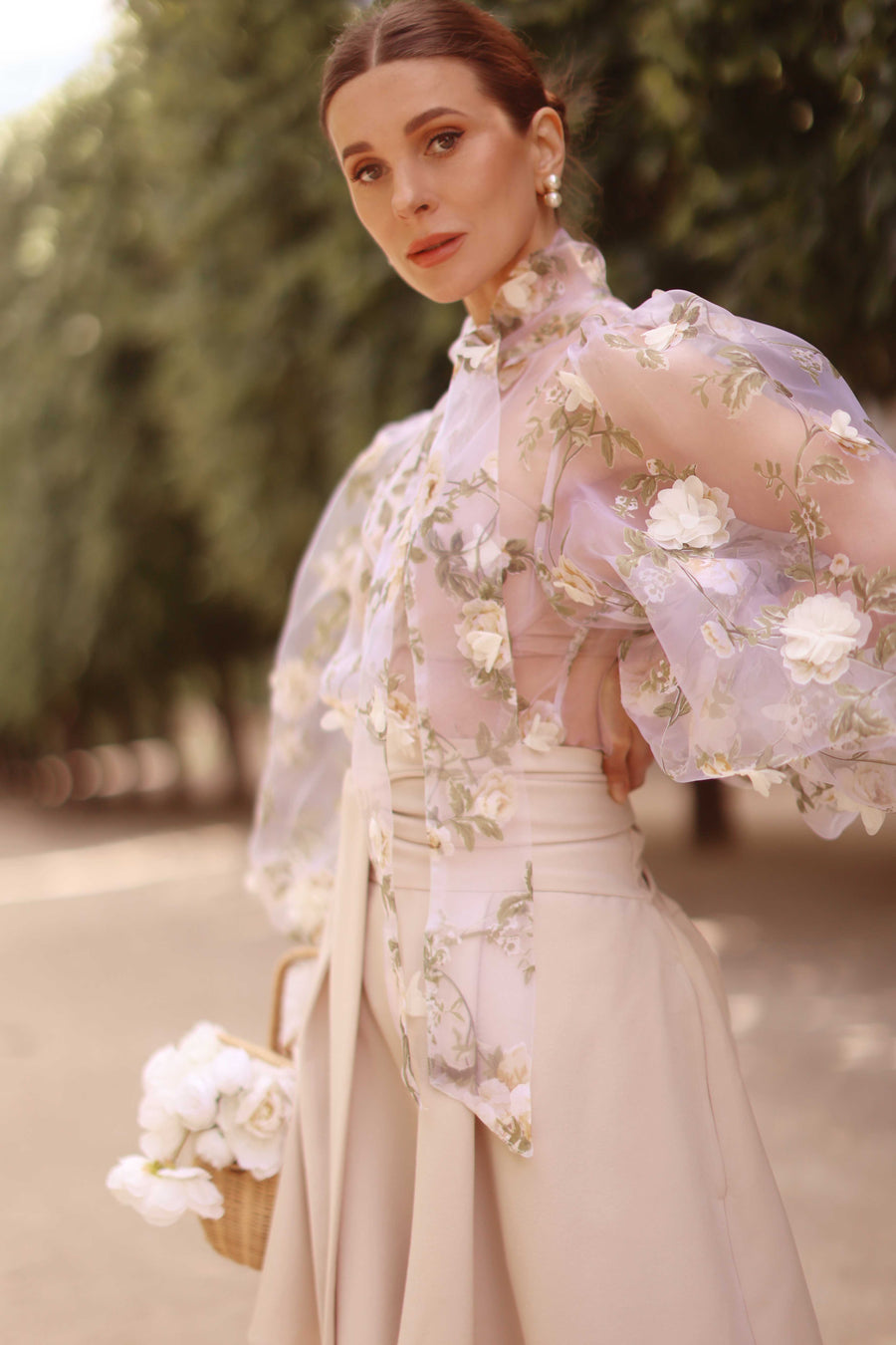 Cream Bouquet Rococo Blouse