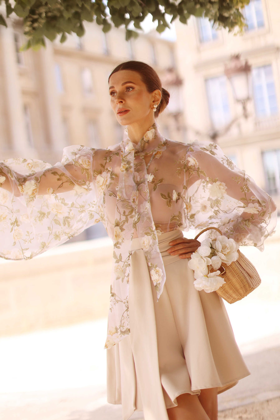 Cream Bouquet Rococo Blouse