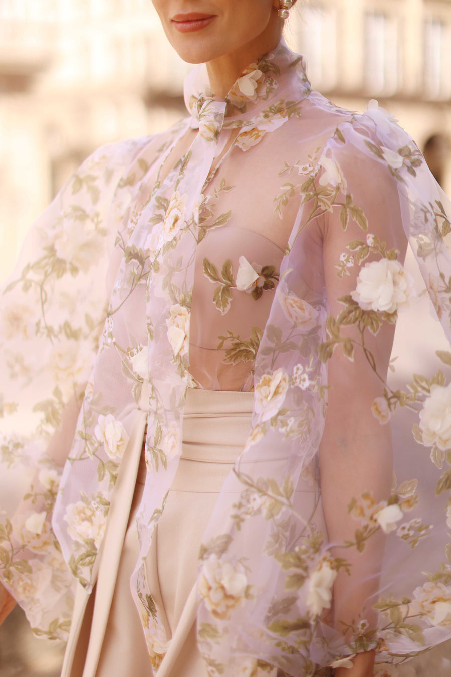 Cream Bouquet Rococo Blouse