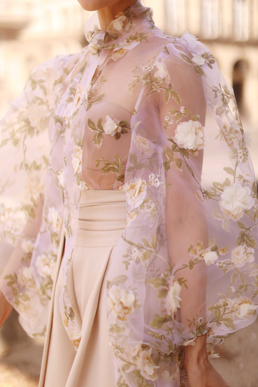 Cream Bouquet Rococo Blouse