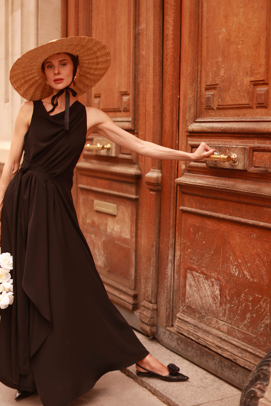 Black Draped Dress