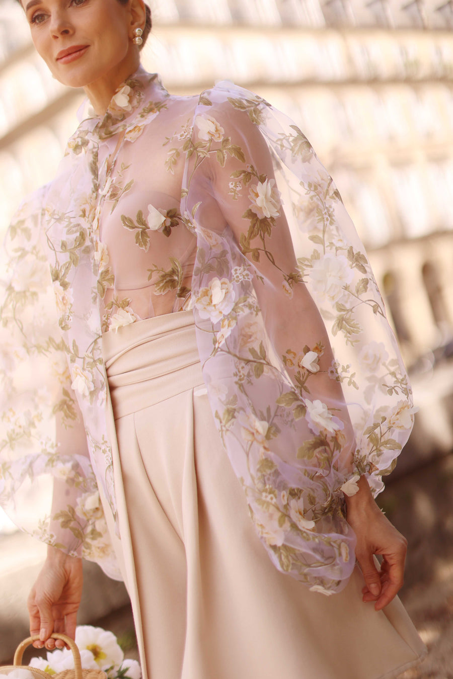 Cream Bouquet Rococo Blouse