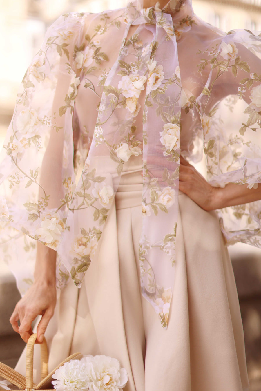 Cream Bouquet Rococo Blouse