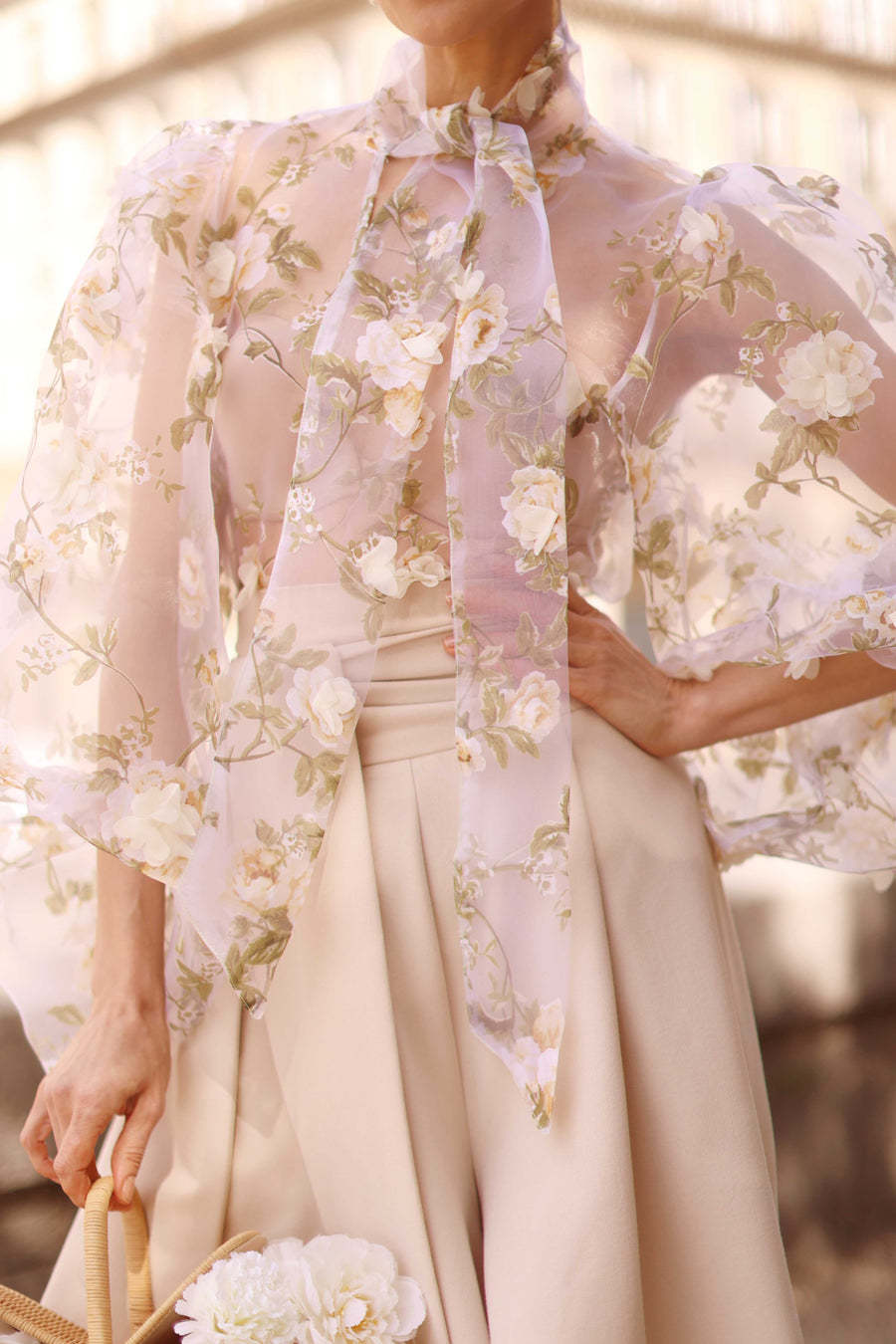 Cream Bouquet Rococo Blouse