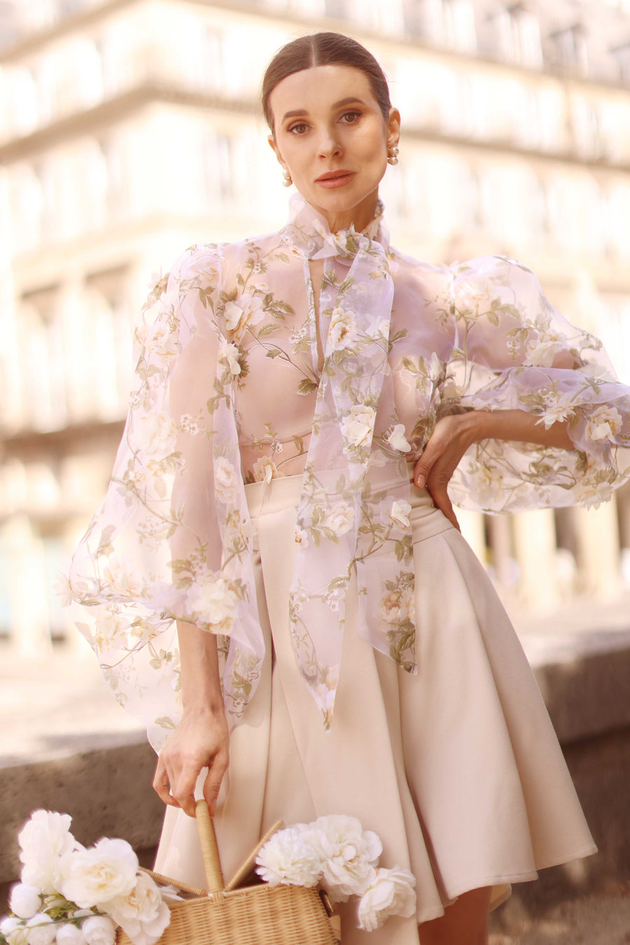 Cream Bouquet Rococo Blouse