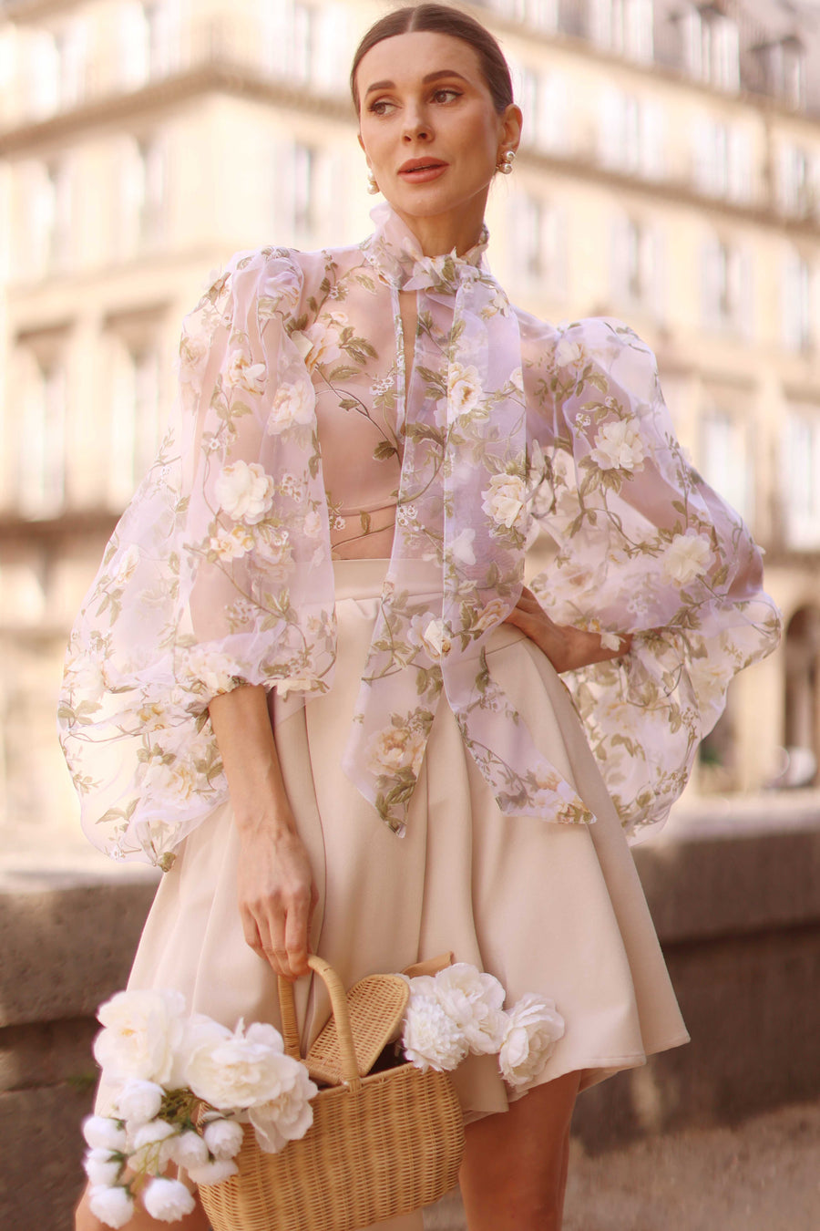 Cream Bouquet Rococo Blouse