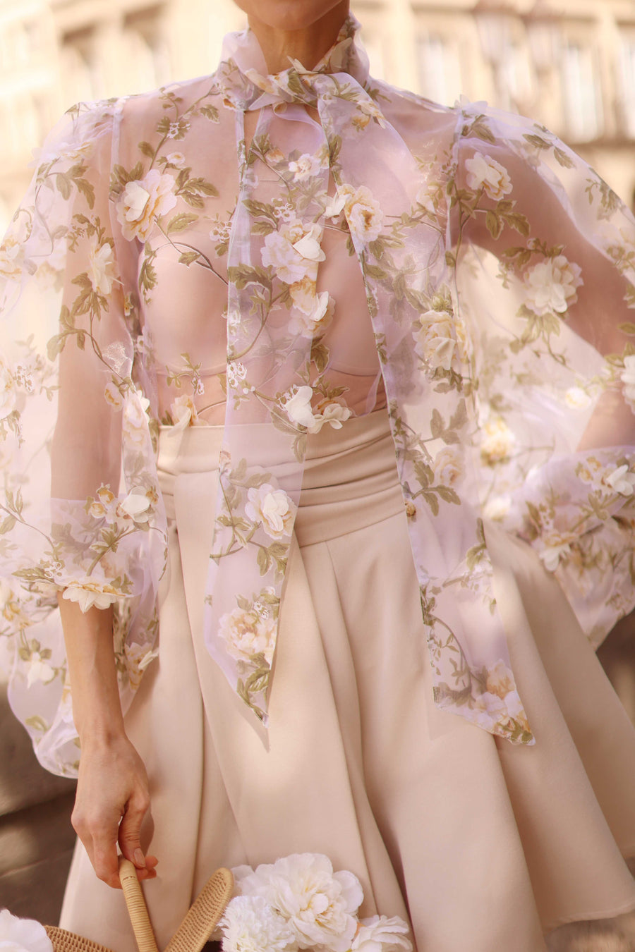 Cream Bouquet Rococo Blouse