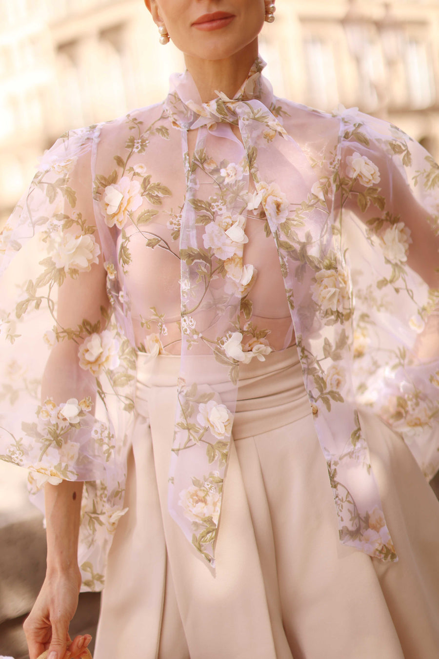 Cream Bouquet Rococo Blouse