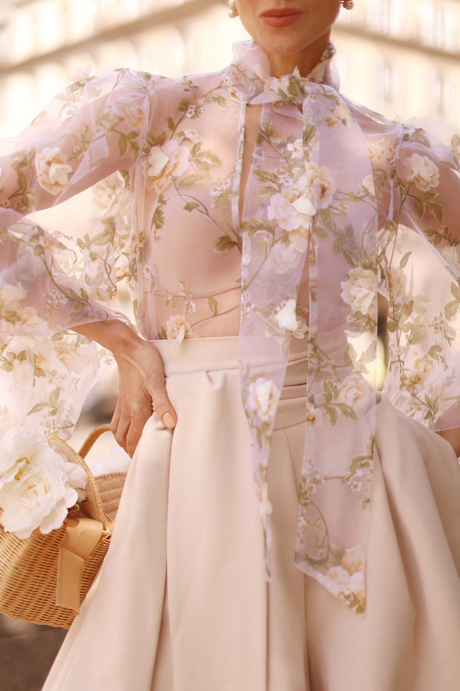 Cream Bouquet Rococo Blouse