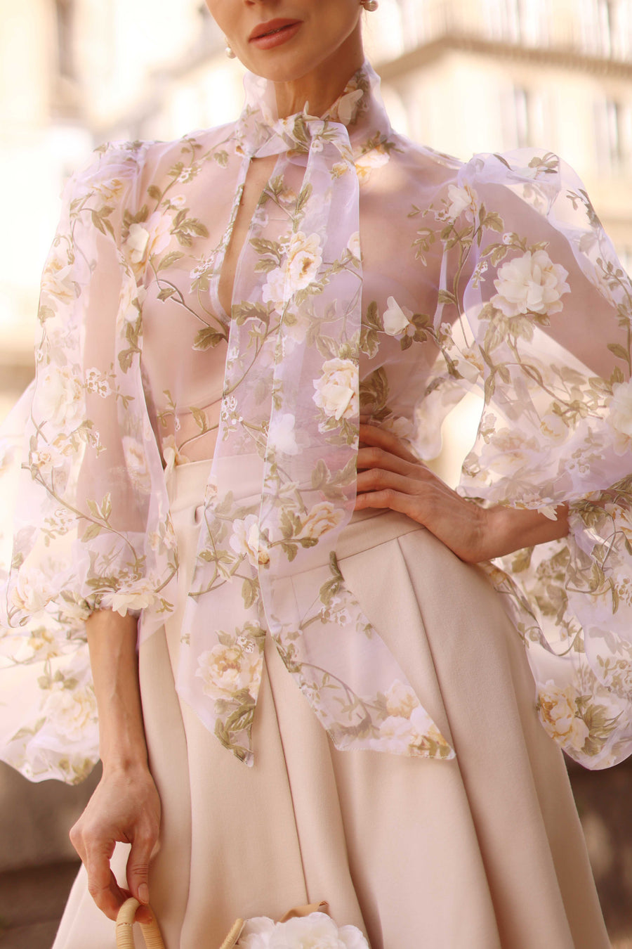 Cream Bouquet Rococo Blouse