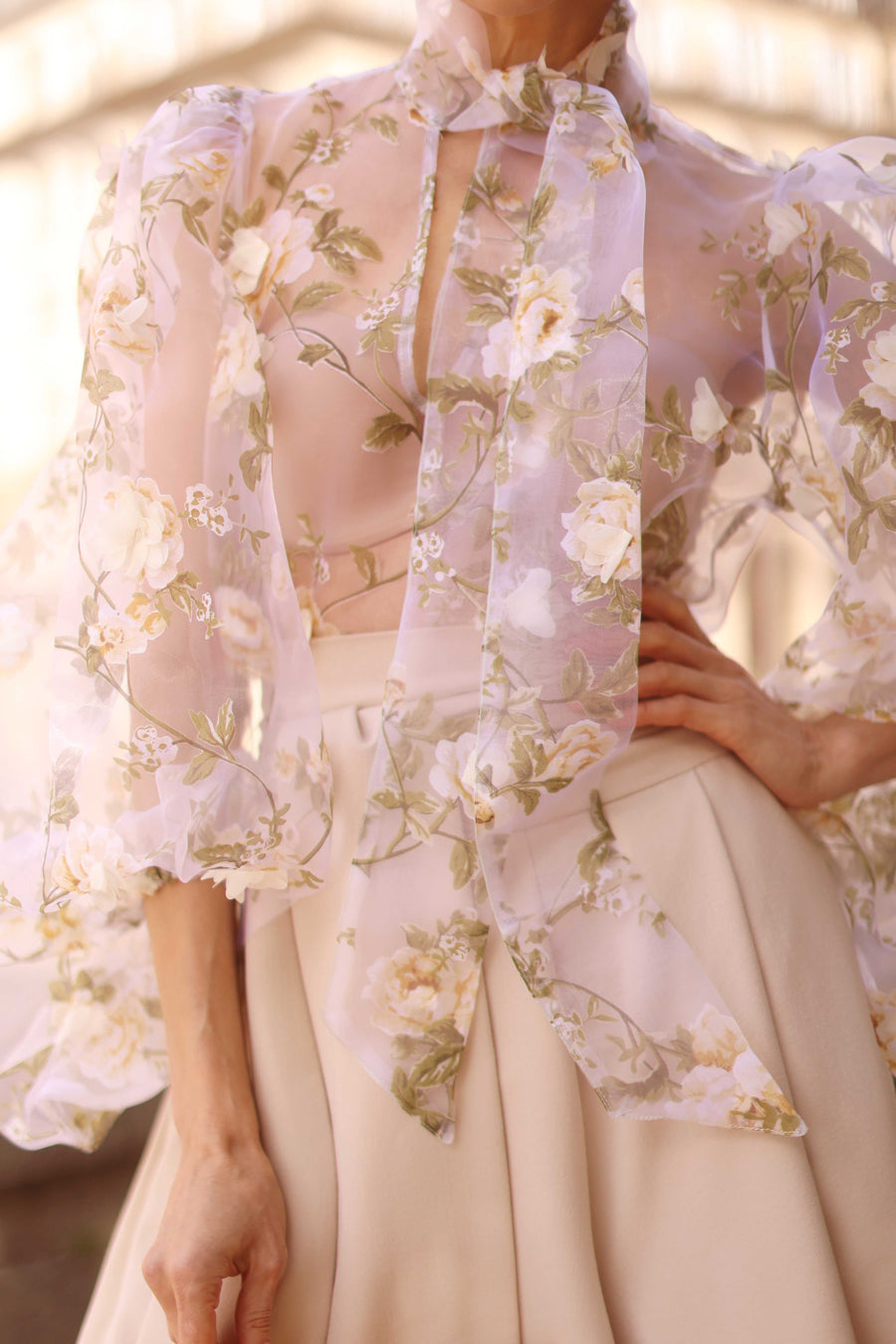 Cream Bouquet Rococo Blouse