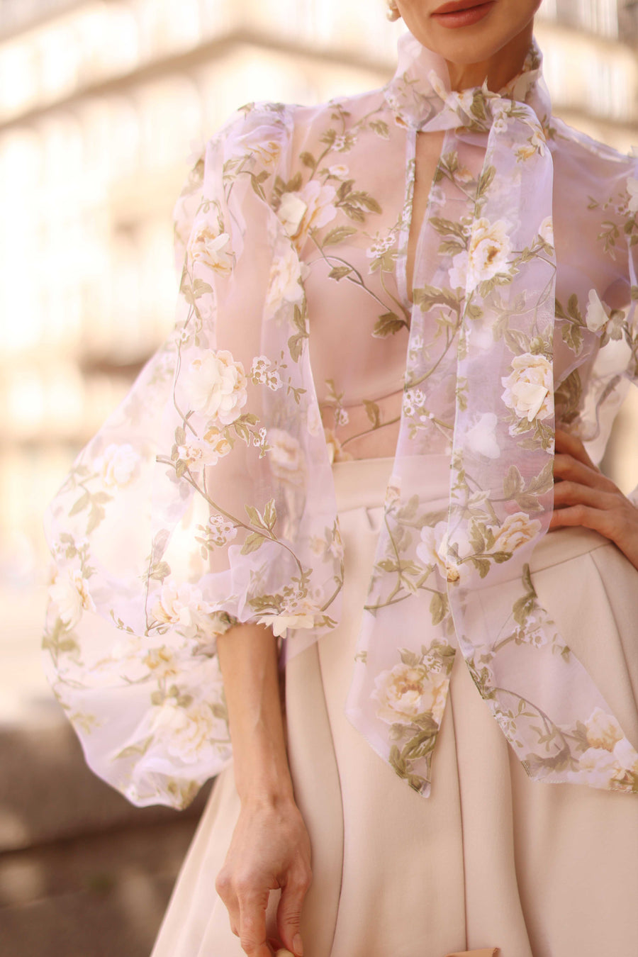 Cream Bouquet Rococo Blouse