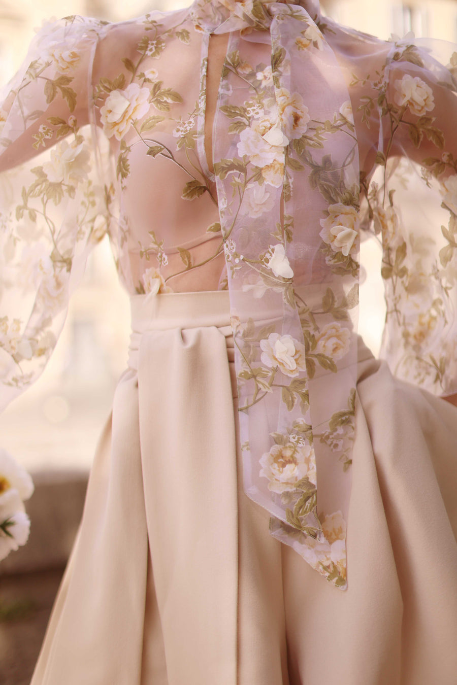 Cream Bouquet Rococo Blouse