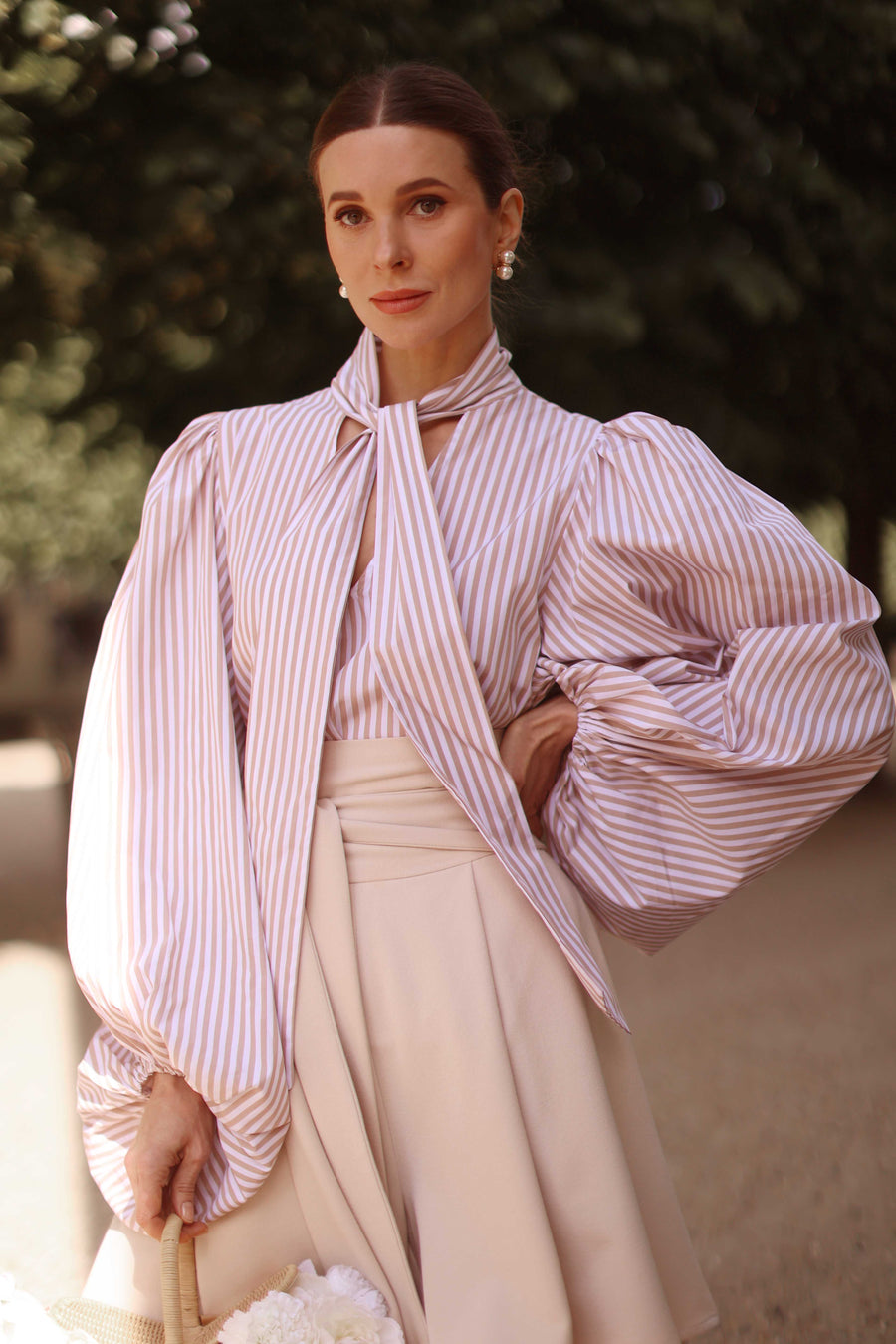 Rococo Brown Stripe Blouse