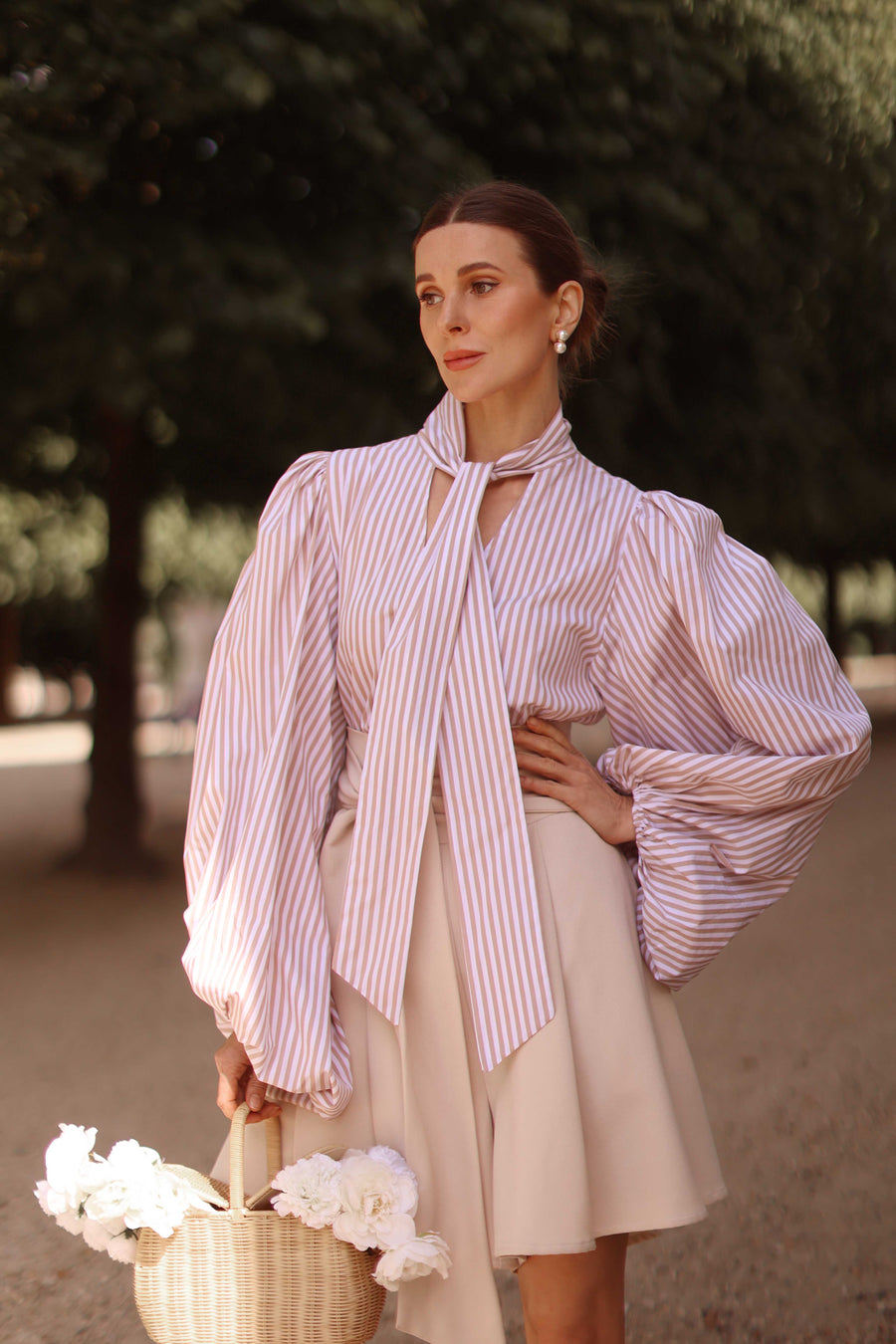 Rococo Brown Stripe Blouse