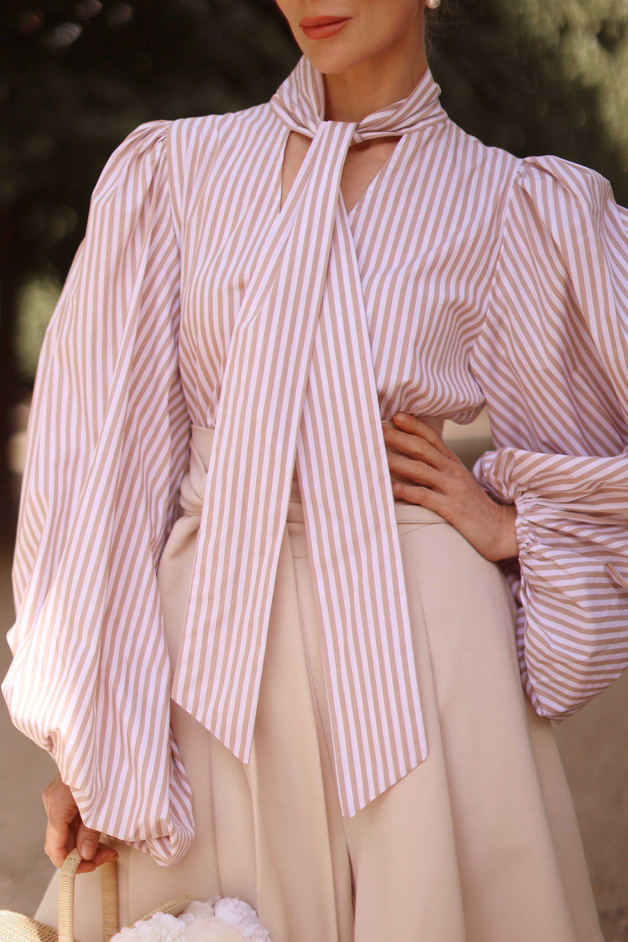 Rococo Brown Stripe Blouse